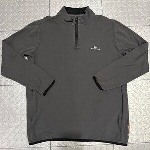 Quiksilver Waterman Collection Half Zip Pullover Stretch Fleece Charcoal Gray L